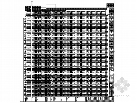 现代中式建筑施工图下载资料下载-[惠州]某十七层中式高层酒店建筑施工图