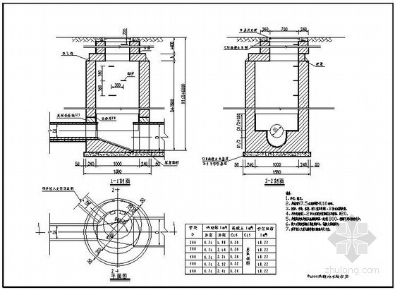 检查井图纸-砖砌污水检查井 