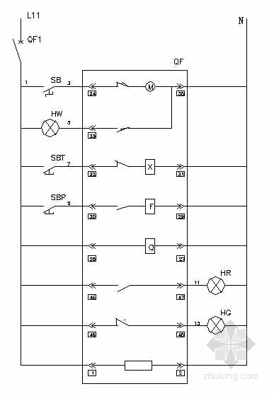 高压配电柜一次原理图图例资料下载-高压配电柜控制原理图