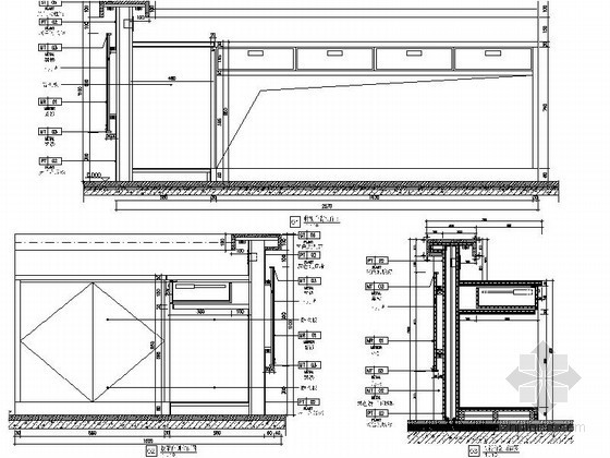 时尚餐厅建筑方案资料下载-时尚餐厅收银台详图