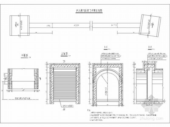 铝合金门节点详图资料下载-隧道行人横洞封闭门施工详图