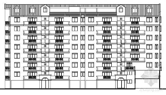 江南坡屋顶建筑施工图设计资料下载-某八层坡屋顶住宅建筑施工图