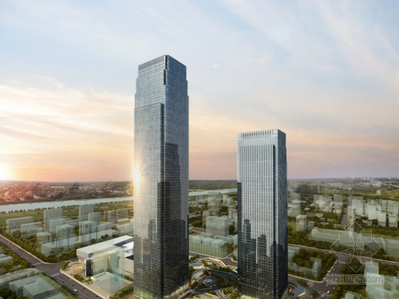 高层建筑3D模型资料下载-[湖南]巨柱框架核心筒超高层建筑施工特色技术汇报（452m）