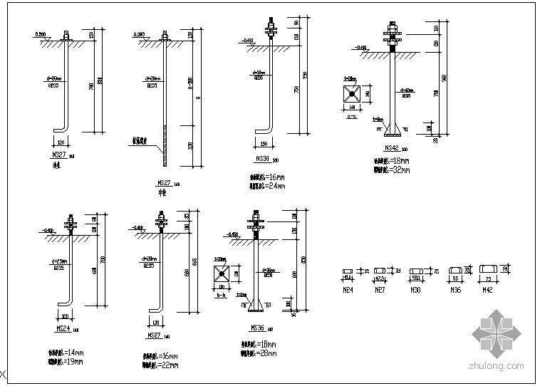锚栓锚固法资料下载-某柱脚锚栓节点构造详图