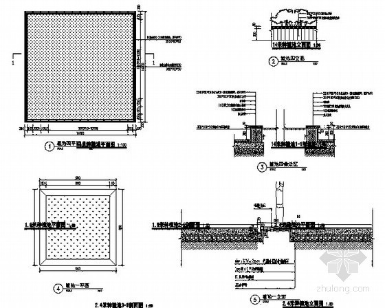 树池种植节点资料下载-6种不同样式树池施工详图