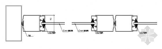 铝合金玻璃隔断节点图资料下载-铝合金门横剖节点图