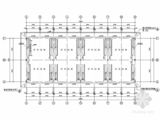 钢架二层施工图资料下载-西南某两层门式钢架结构鞋城结构施工图（含建施）