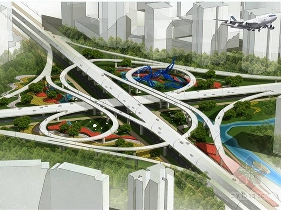 宁波市中山路道路景观设计资料下载-[宁波]生态城市快速干道机场路概念景观设计方案