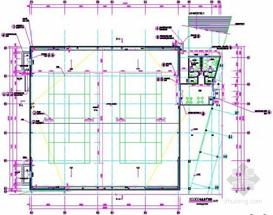 [云南]新建钢结构网球馆建筑安装工程结算书(含全套图纸)-标高层平面图 