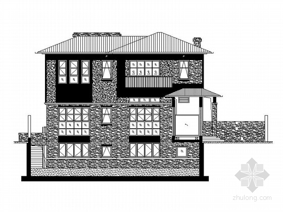 3层现代建筑资料下载-[上海]2层现代风格独栋别墅建筑设计施工图（知名设计院）