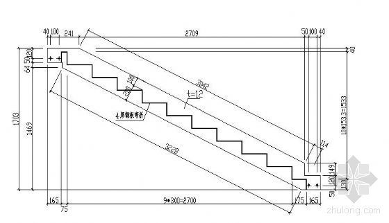 三跑楼梯结构节点详图资料下载-三跑钢楼梯结构详图(三)