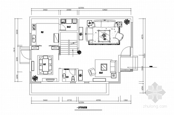 中式田园建筑资料下载-田园中式混搭风格三层别墅室内装修图（含效果图）