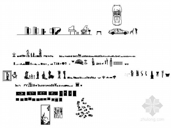 超全室内摆件CAD图块下载资料图纸总缩略图 