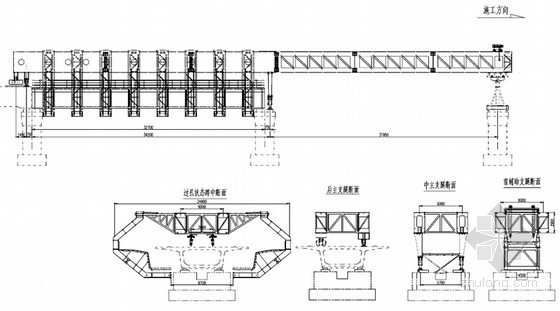 [甘肃]铁路客专枢纽实施性施工组织设计152页（路桥隧）-上承式移动模架图 