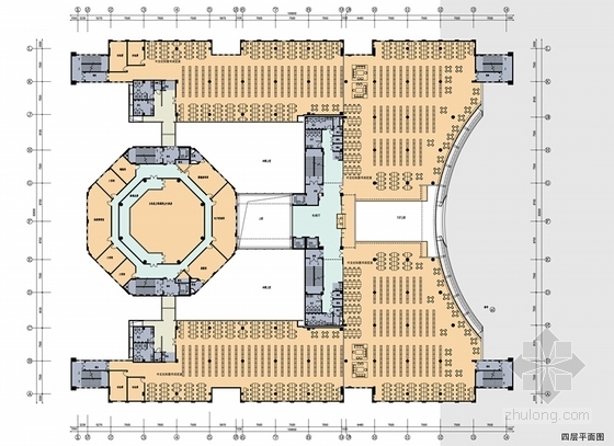 [安徽]大学图书馆建筑设计方案文本(优秀建筑工程设计 含CAD 知名设计院)-大学图书馆建筑设计方案平面图