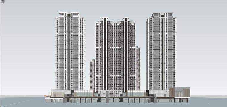 [四川]成都知名地产居住区现代商业+高层住宅模型设计-H 10
