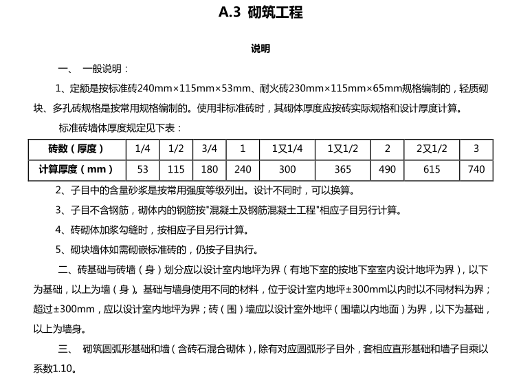 广东省2010建筑装饰定额说明及计算规则-砌筑工程