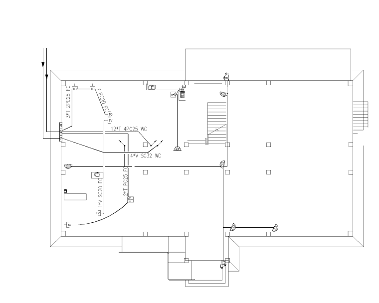 2019阿克塞综合办公楼电气施工图（电气节能）-一层综合布线及安装