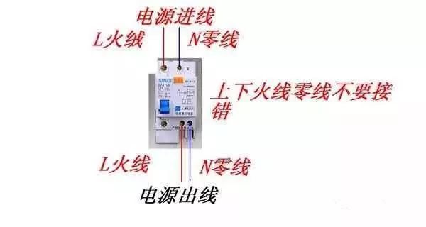 cad漏电保护资料下载-电工必知必看:漏电保护器接线方法及其注意事项