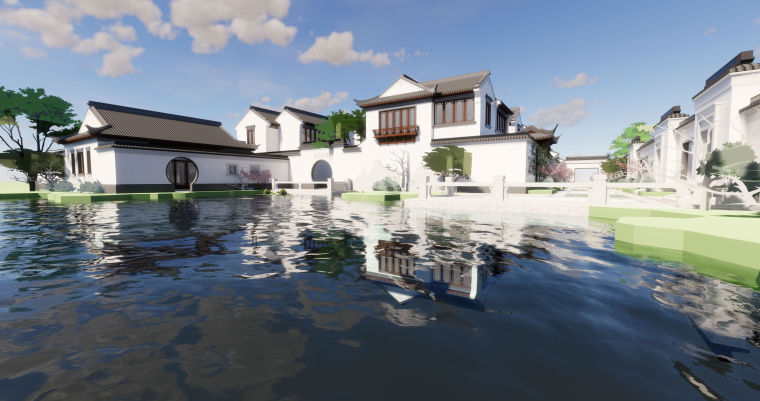 杭州绿城中式别墅资料下载-绿城风中式别墅建筑模型设计（2018年）