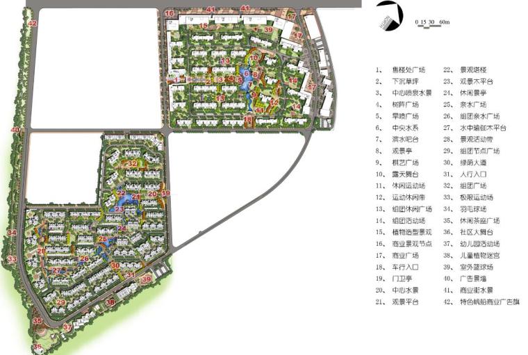 [安徽]淮南现代简约风高层住宅+花园洋房景观设计方案-总平面图