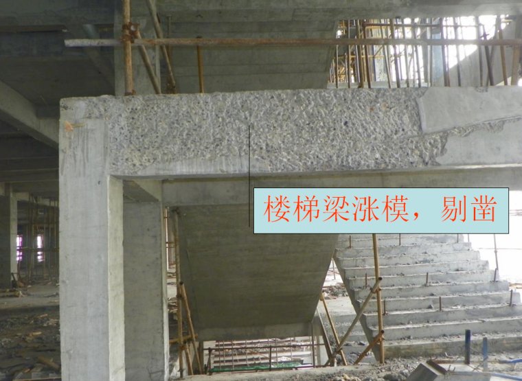建筑工程常见质量问题图片集展示PPT（94页）-楼梯梁涨模