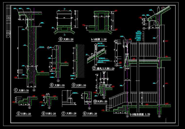 样板区建筑施工图资料下载-别墅区建筑施工图