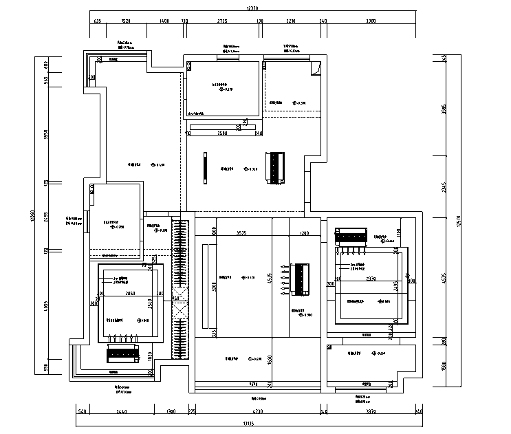 黑白灰住宅资料下载-[江苏]简洁黑白灰空间样板房设计施工图（附效果图）