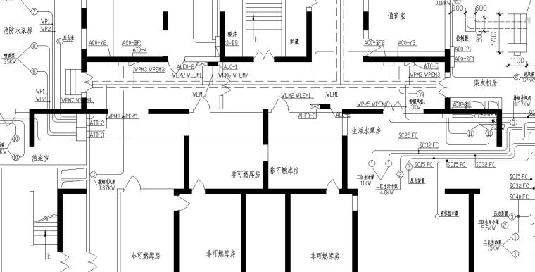 某高层住宅全套电气图纸-电力及干线平面图