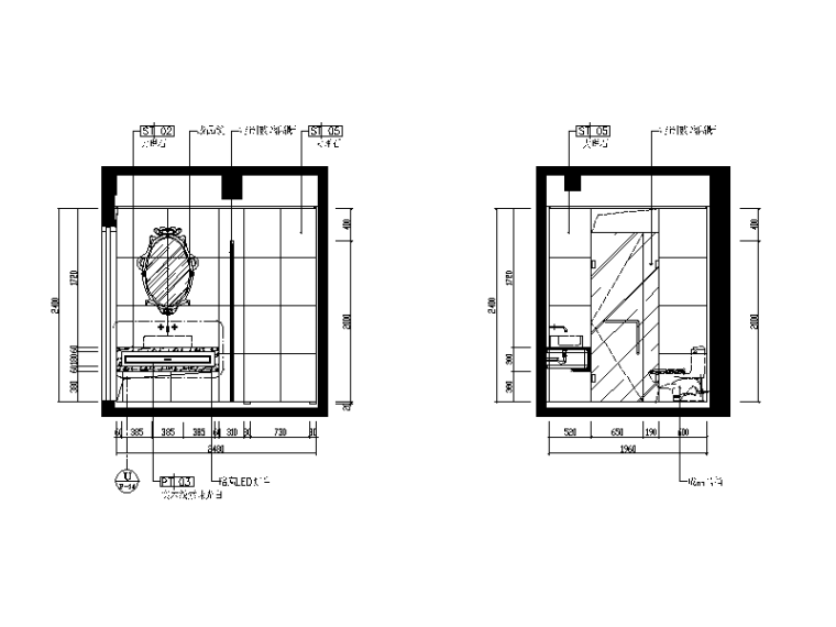 200平现代风格样板房CAD施工图（含效果图）立面图