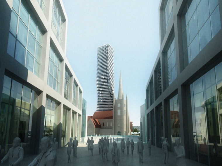 广场高杆灯3d模型资料下载-现代城市建筑3D模型下载