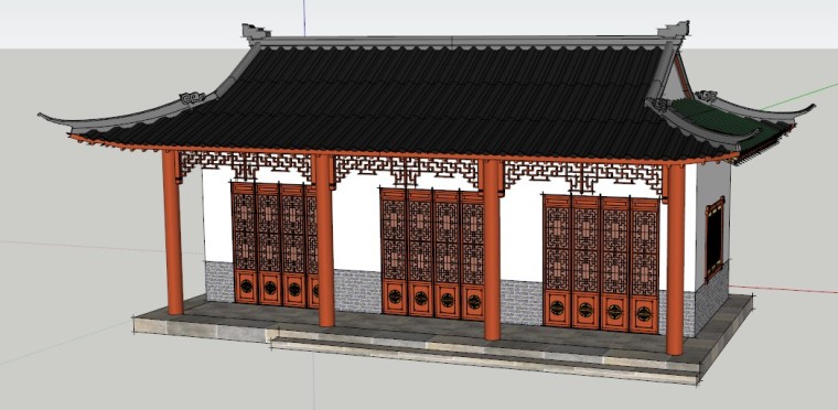 中国古建亭台楼阁塔SketchUp模型分享-房子.jpg