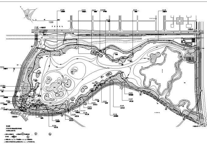 [广东]岭南文化滨湖生态湿地公园景观设计施工图-景观总平面图