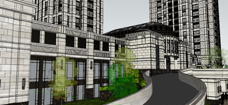 江南水乡别墅建筑设计方案资料下载-大都会别墅建筑设计方案*（su模型）