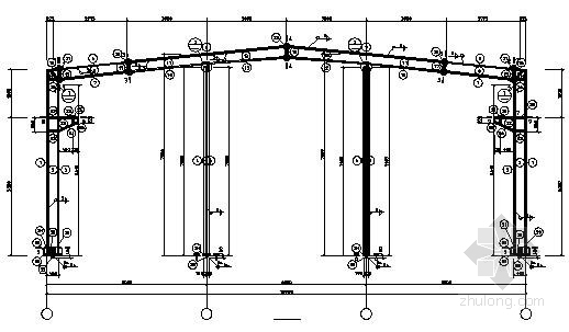 单层门式钢结构施工图建筑资料下载-单层门式钢结构厂房结构施工图