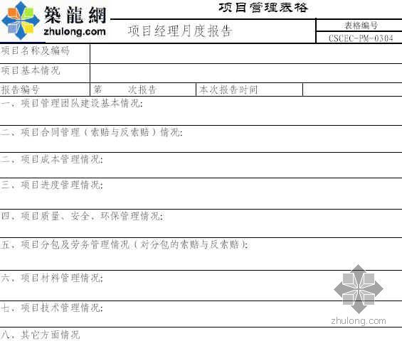 BIM项目经理课程资料下载-项目经理月度报告