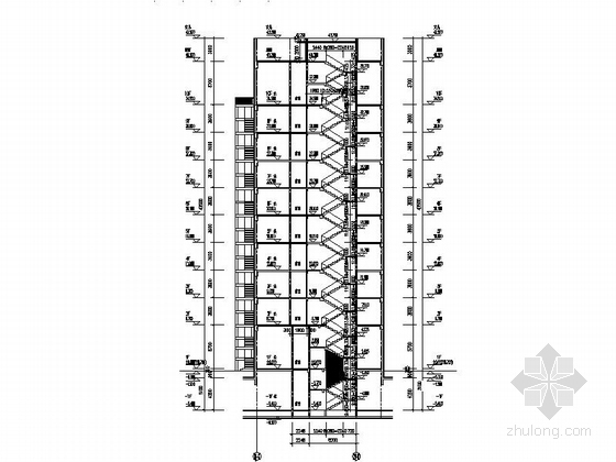 [黑龙江]高层现代风格建材城建筑设计施工图-高层现代风格建材城建筑设计立面图