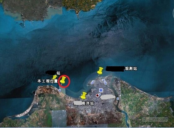 [海南]含挤密砂桩地基斜坡挡浪墙亲水平台海域人工岛工程施工组织设计158页-项目位置图 