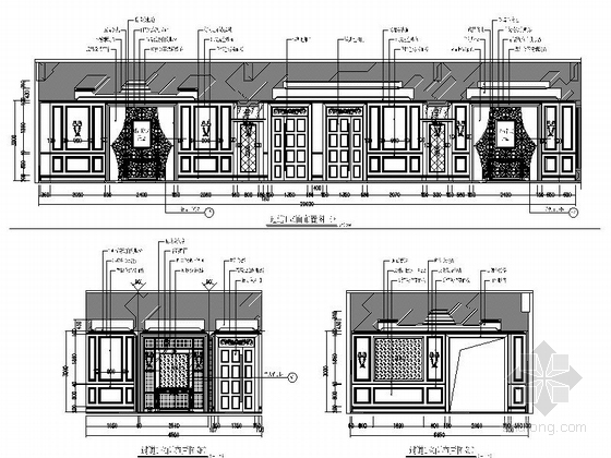 某酒店欧式古典豪华商务会所室内装修设计施工图（含效果）-某酒店欧式古典豪华商务会所室内装修立面图