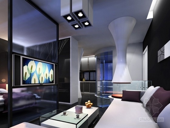 室内设计展板模板现代简约资料下载-现代简约单身公寓室内设计方案