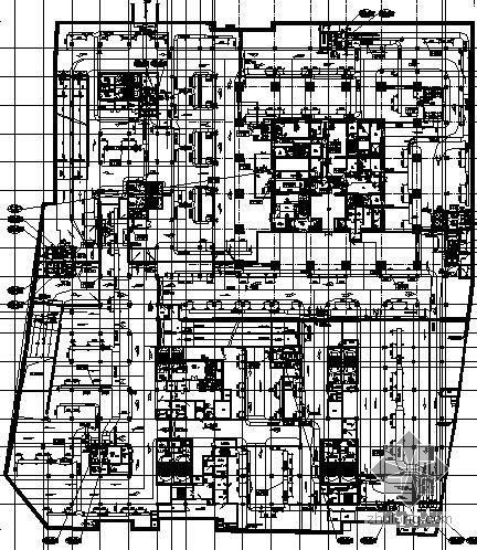 [河南]超高层商业综合体采暖通风及防排烟系统设计施工图（知名甲级设计院）-地下三层平面通风系统布置图