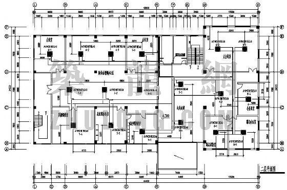 扇形办公室设计图资料下载-南京某办公室VRV空调设计图