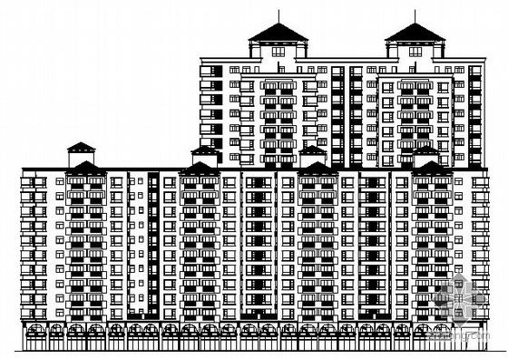 2层小区商业资料下载-某小区商业步行街C栋18层临街商住楼建筑方案