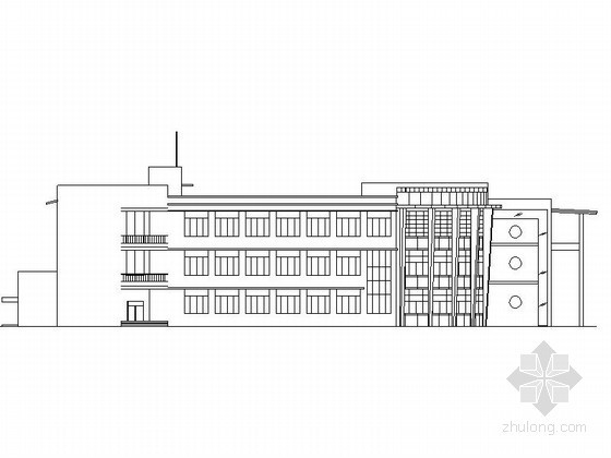三层合院住宅方案图资料下载-某三层食堂建筑方案图