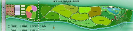 中式园林平面规划资料下载-淮河生态园林规划平面图