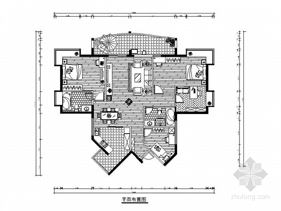 客厅顶棚节点资料下载-某精品现代时尚三居室装修施工图