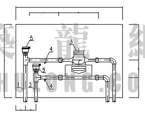空调箱图库资料下载-分户计量图库大全（1）－不带锁封调节阀户用热量表箱平剖面图