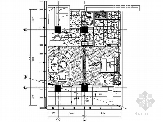 [南京]高档四星级酒店标准房室内装修施工图