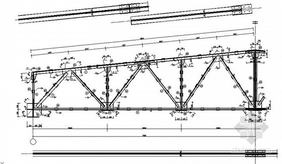 某钢管拱屋架节点构造详图资料下载-18米跨钢屋架节点构造详图