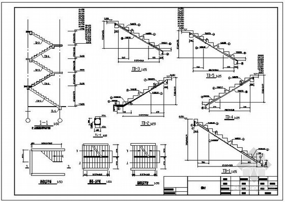 高层楼梯结构施工图资料下载-某小高层楼梯配筋节点构造详图